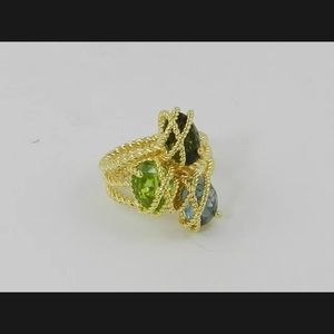 Charter Club Gold Rope Peridot Topaz Ring